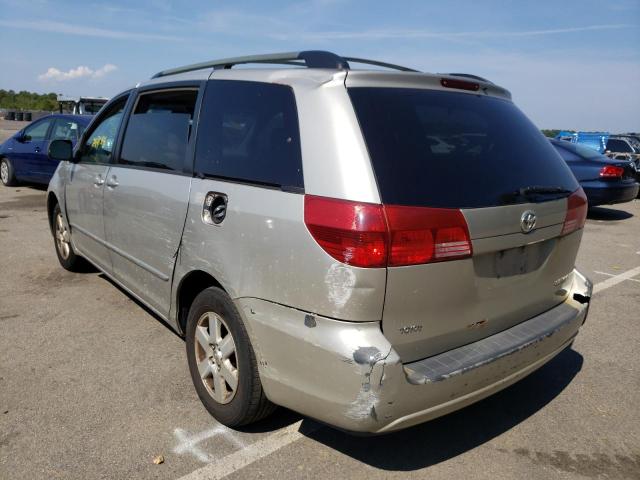 5TDZA23C75S334424 - 2005 TOYOTA SIENNA CE SILVER photo 3