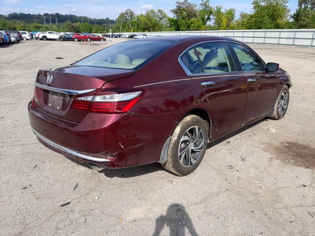 1HGCR2F31GA077627 - 2016 HONDA ACCORD LX BURGUNDY photo 4