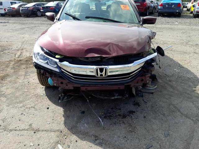 1HGCR2F31GA077627 - 2016 HONDA ACCORD LX BURGUNDY photo 9