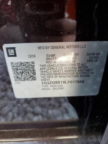 1G1ZG5ST8LF077958 - 2020 CHEVROLET MALIBU RS Qara foto 10