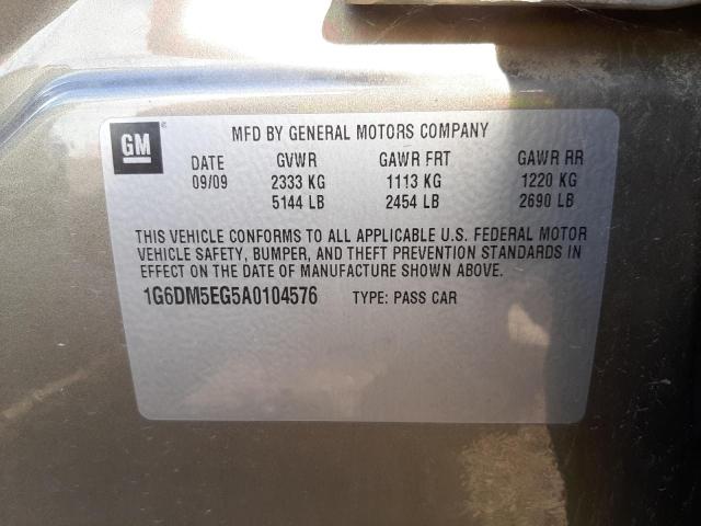 1G6DM5EG5A0104576 - 2010 CADILLAC CTS PERFOR ნაცრისფერი ფოტო 10