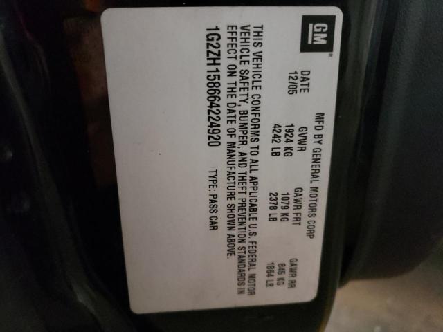 1G2ZH158664224920 - 2006 PONTIAC G6 GT BLACK photo 10