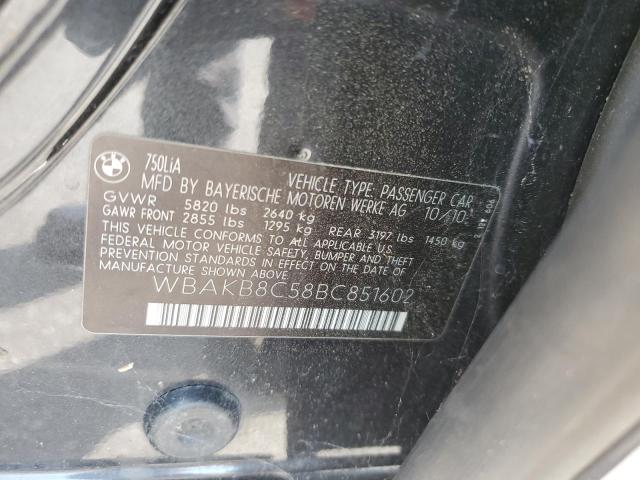 WBAKB8C58BC851602 - 2011 BMW ALPINA B7 BLACK photo 10