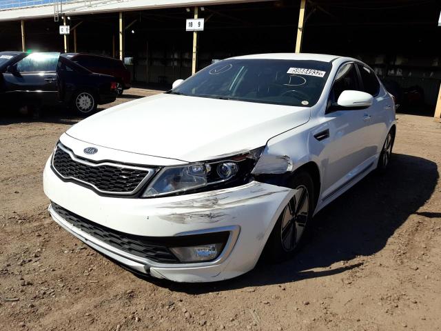 KNAGM4AD1C5012187 - 2012 KIA OPTIMA HYB WHITE photo 2