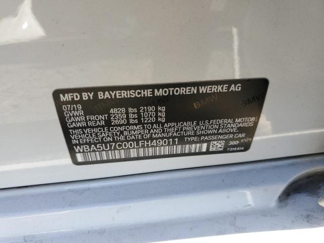 WBA5U7C00LFH49011 - 2020 BMW M340I WHITE photo 10