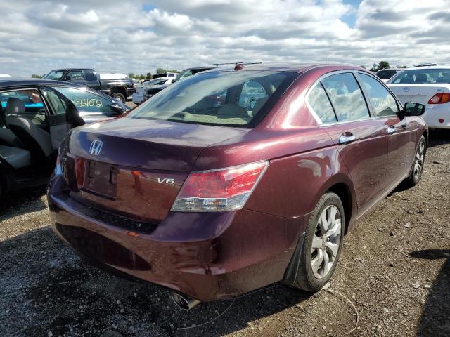 1HGCP36818A076681 - 2008 HONDA ACCORD EXL MAROON photo 4