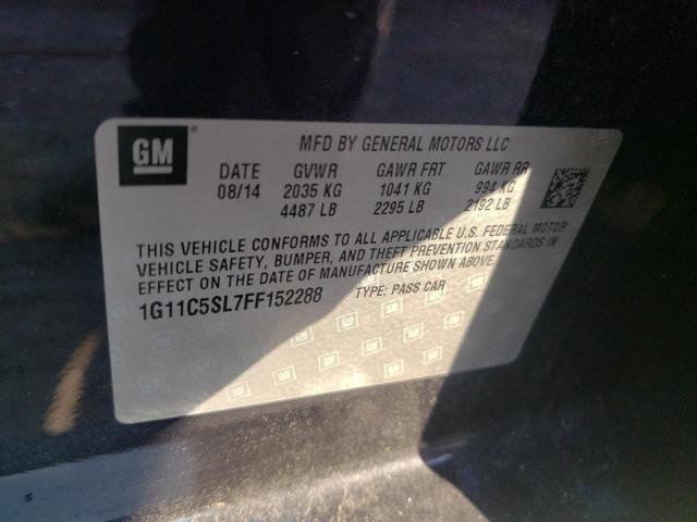 1G11C5SL7FF152288 - 2015 CHEVROLET MALIBU 1LT 黑色 照片 10