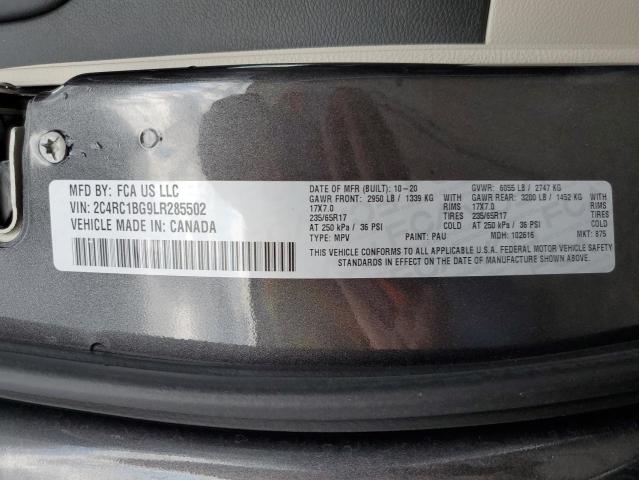 2C4RC1BG9LR285502 - 2020 CHRYSLER PACIFICA T GRAY photo 10