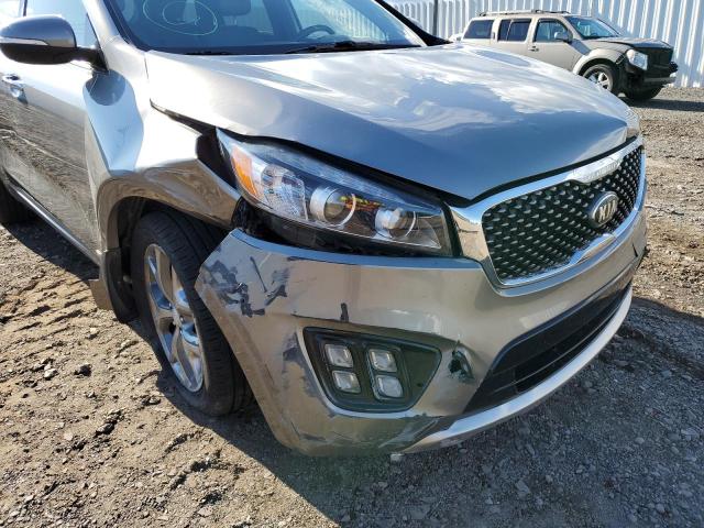 5XYPKDA18GG044145 - 2016 KIA SORENTO SX GRAY photo 9