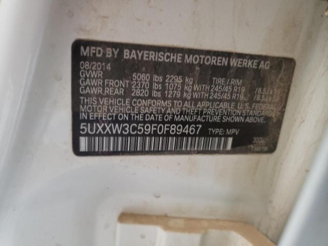 5UXXW3C59F0F89467 - 2015 BMW X4 XDRIVE2 WHITE photo 10