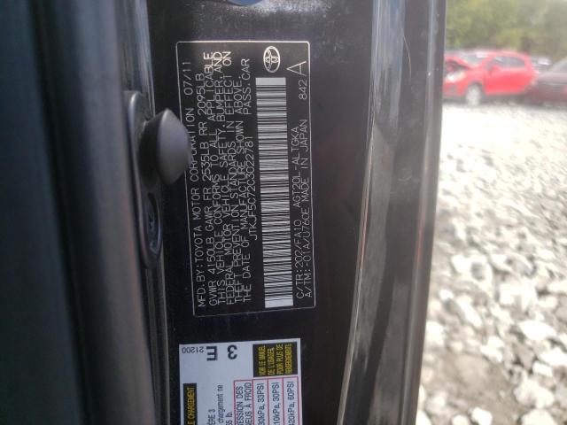 JTKJF5C72C3022781 - 2012 TOYOTA SCION TC 黑色 照片 10