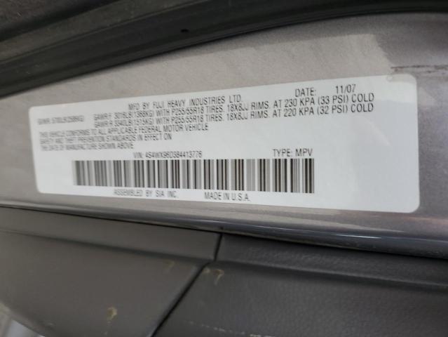 4S4WX96D384413776 - 2008 SUBARU TRIBECA GRAY photo 10