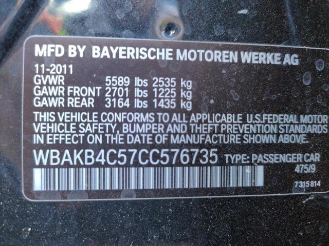 WBAKB4C57CC576735 - 2012 BMW 740 LI BLACK photo 10