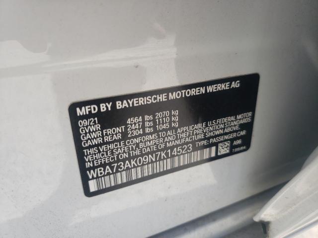 WBA73AK09N7K14523 - 2022 BMW 228XI WHITE photo 10