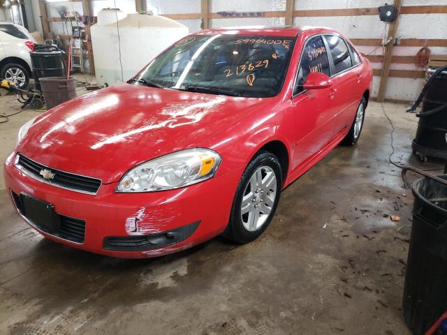 2G1WC57MX91213829 - 2009 CHEVROLET IMPALA 2LT RED photo 2