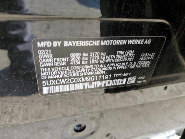 5UXCW2C0XM9G11191 - 2021 BMW X7 XDRIVE4 BLACK photo 10