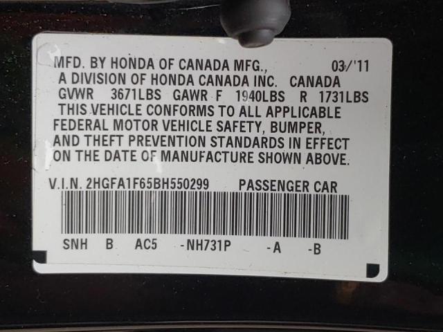 2HGFA1F65BH550299 - 2011 HONDA CIVIC LX-S Qara foto 10