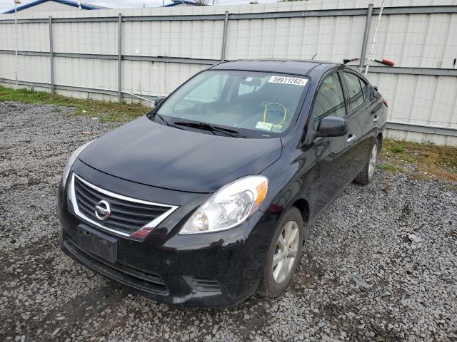 3N1CN7AP9EL858969 - 2014 NISSAN VERSA S BLACK photo 2