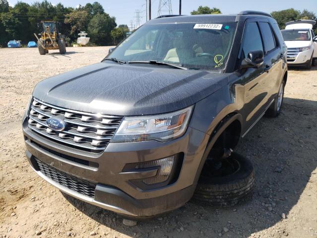 1FM5K8D89GGA22834 - 2016 FORD EXPLORER X GRAY photo 2