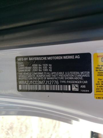 WBA2J1C03M7J12776 - 2021 BMW 230I أبيض صورة 10
