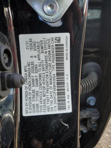 2HGFC2F8XMH536824 - 2021 HONDA CIVIC SPOR BLACK photo 10
