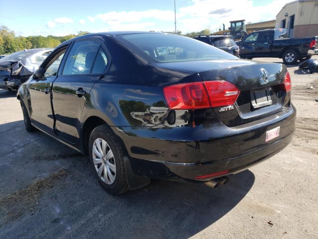 3VW2K7AJ0DM402278 - 2013 VOLKSWAGEN JETTA BASE BLACK photo 3