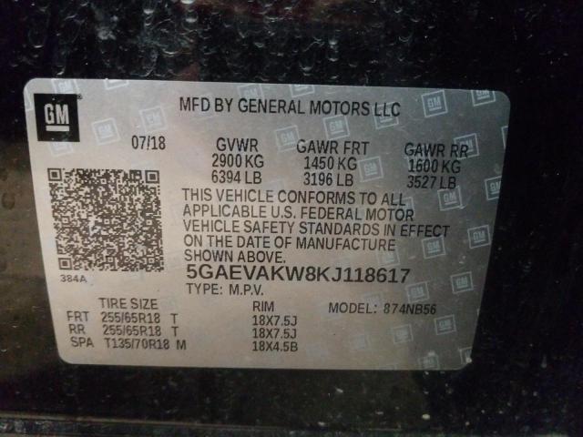 5GAEVAKW8KJ118617 - 2019 BUICK ENCLAVE ES BLACK photo 10