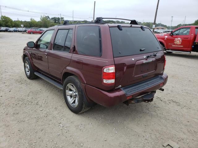 JN8DR09Y54W919385 - 2004 NISSAN PATHFINDER MAROON photo 3