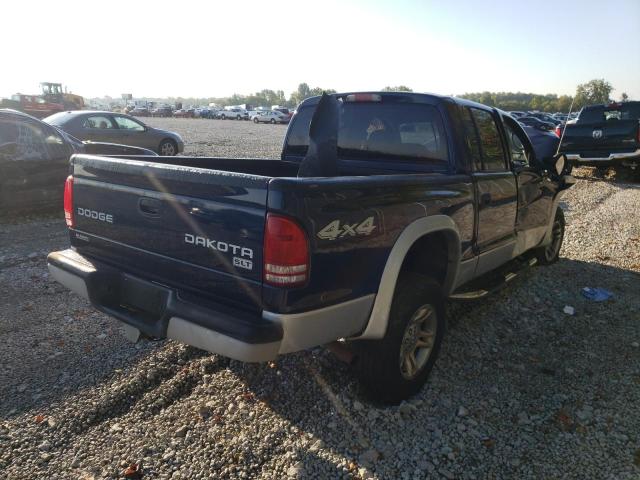 1D7HG48N43S308695 - 2003 DODGE DAKOTA QUA BLUE photo 4