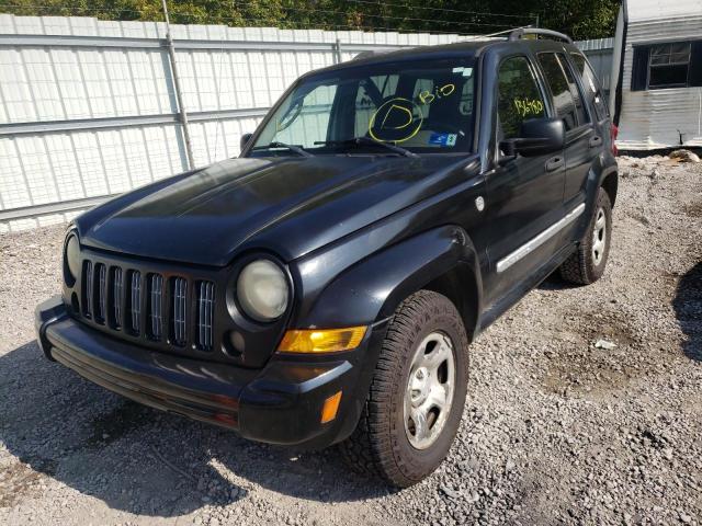 1J4GL48K25W541486 - 2005 JEEP LIBERTY SP BLACK photo 2