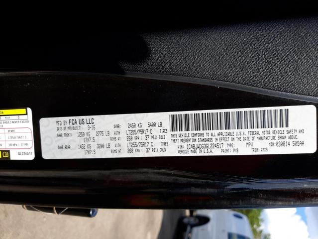 1C4BJWDG3GL224517 - 2016 JEEP WRANGLER U შავი ფოტო 10