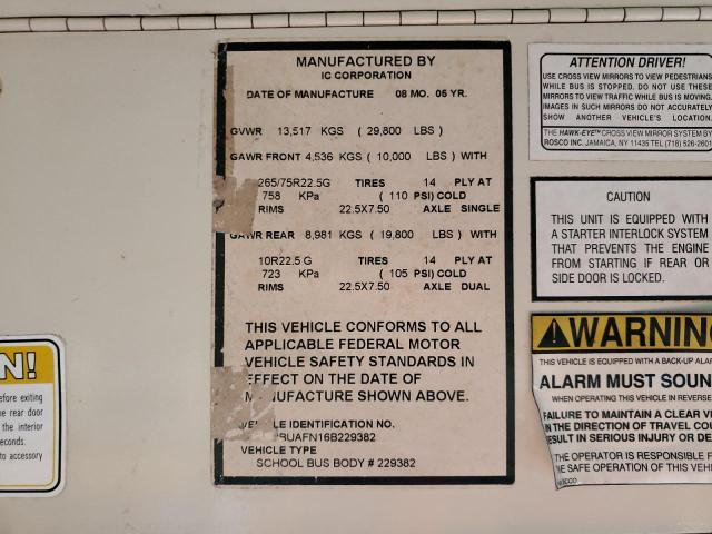 4DRBUAFN16B229382 - 2006 IC CORPORATION 3000 YELLOW photo 10