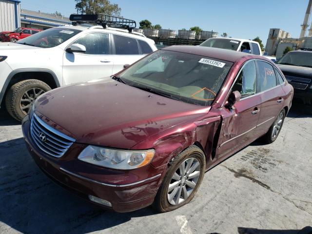 KMHFC46F59A360386 - 2009 HYUNDAI AZERA SE BURGUNDY photo 2