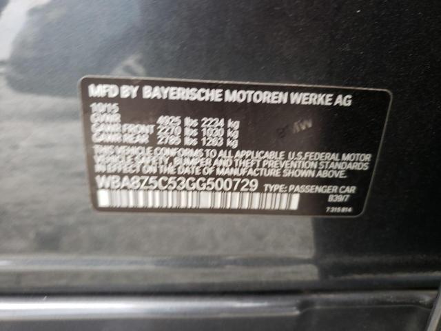 WBA8Z5C53GG500729 - 2016 BMW 328 XIGT S GRAY photo 10