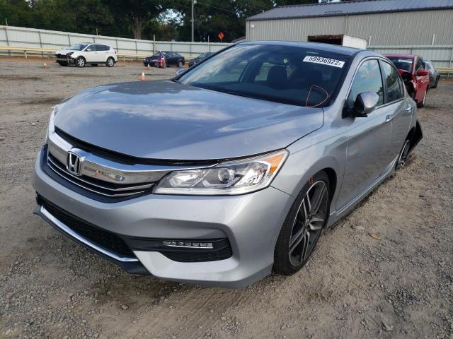 1HGCR2F54HA001841 - 2017 HONDA ACCORD SPO SILVER photo 2