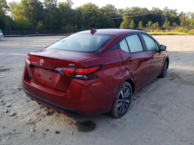 3N1CN8EV1ML882650 - 2021 NISSAN VERSA SV RED photo 4