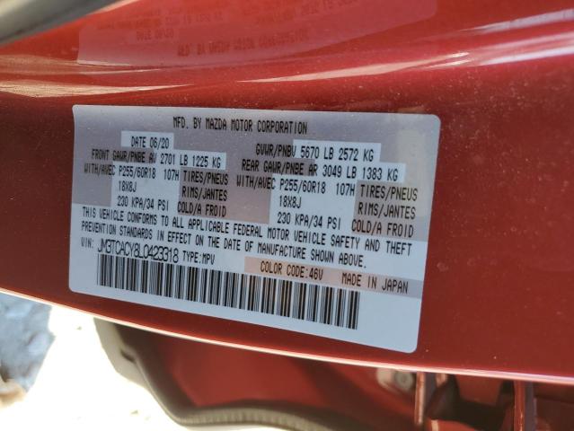 JM3TCACY8L0423318 - 2020 MAZDA CX-9 TOURI RED photo 10