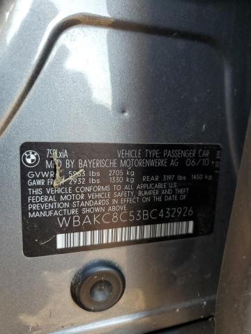 WBAKC8C53BC432926 - 2011 BMW ALPINA B7 GRAY photo 10