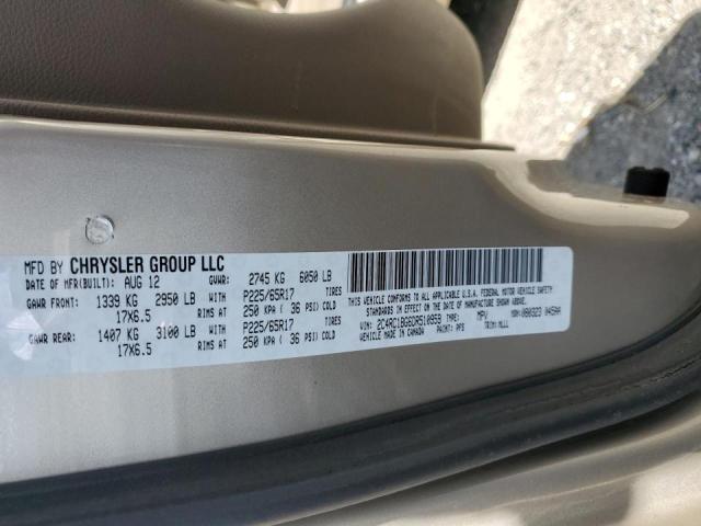 2C4RC1BG6DR510959 - 2013 CHRYSLER TOWN & COU BEIGE photo 10