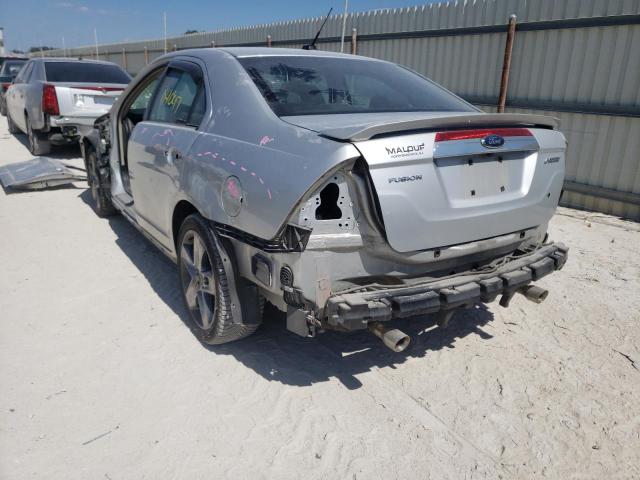 3FAHP0KC5AR203575 - 2010 FORD FUSION SPO SILVER photo 3