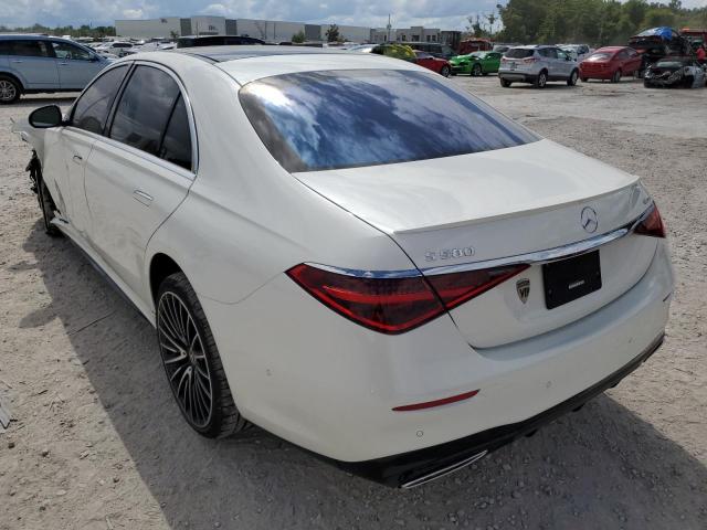 W1K6G7GB1NA147392 - 2022 MERCEDES-BENZ S 580 4MAT WHITE photo 3