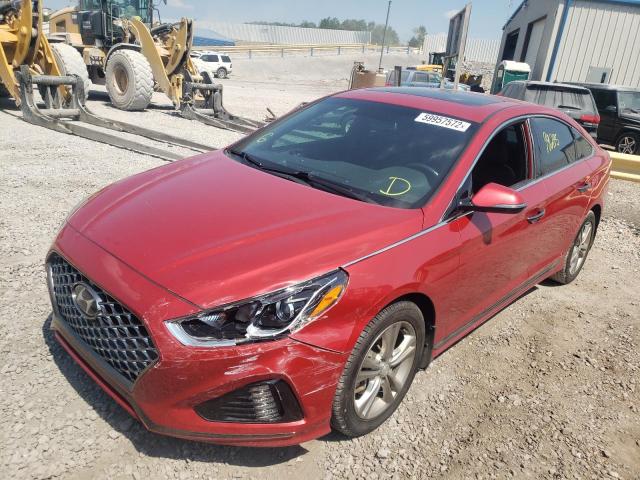 5NPE34AF9KH818176 - 2019 HYUNDAI SONATA LIM RED photo 2