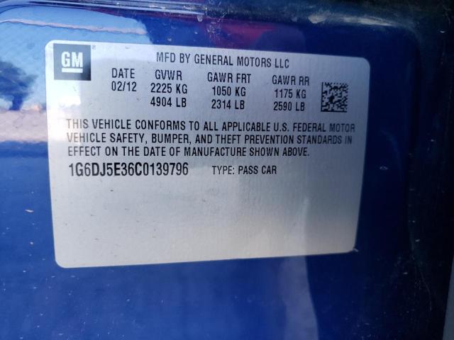 1G6DJ5E36C0139796 - 2012 CADILLAC CTS PERFOR ლურჯი ფოტო 10