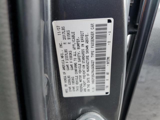 1HGCP25478A045427 - 2008 HONDA ACCORD LXP GRAY photo 10