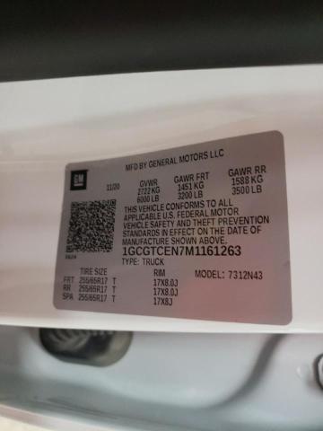 1GCGTCEN7M1161263 - 2021 CHEVROLET COLORADO L WHITE photo 10