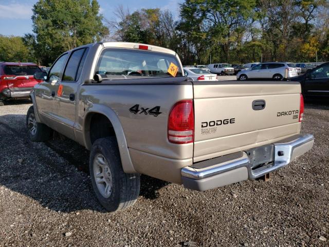 1D7HG48N54S570887 - 2004 DODGE DAKOTA QUA TAN photo 3