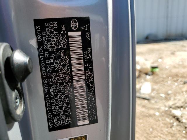 JTKJF5C79E3079966 - 2014 TOYOTA SCION TC ვერცხლისფერი ფოტო 10