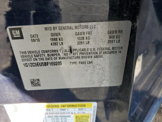 1G1ZC5EU5BF169205 - 2011 CHEVROLET MALIBU 1LT 蓝色 照片 10