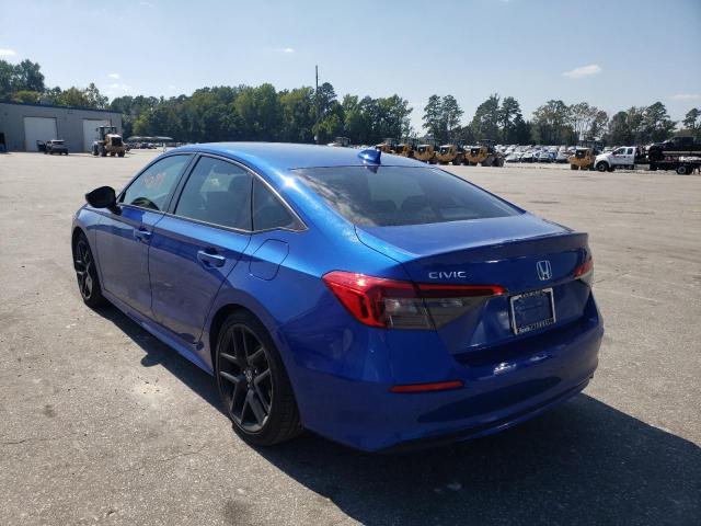 2HGFE2F50NH552029 - 2022 HONDA CIVIC SPOR BLUE photo 3