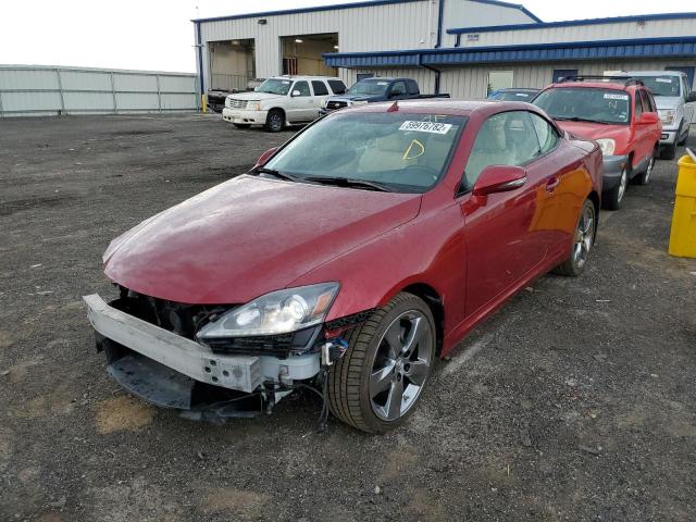 JTHFF2C29B2519927 - 2011 LEXUS IS 250 MAROON photo 2